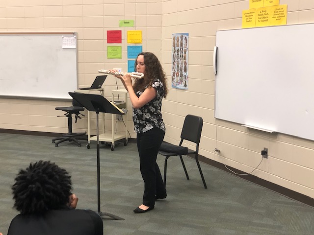 IsleOfHopeSTEaM's tweet photo. Mr. Eggleston’s 7th &amp; 8th grade Band students were visited by musicians from the Savannah Philharmonic for a clinic on how to practice better and improve the care of their instruments. https://t.co/ew3ElMVI9z