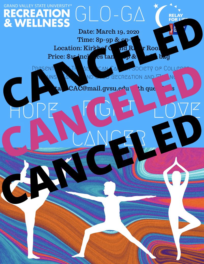 We also must inform you (with heavy hearts) that our glo-ya event that was supposed to take place on March 19th is canceled