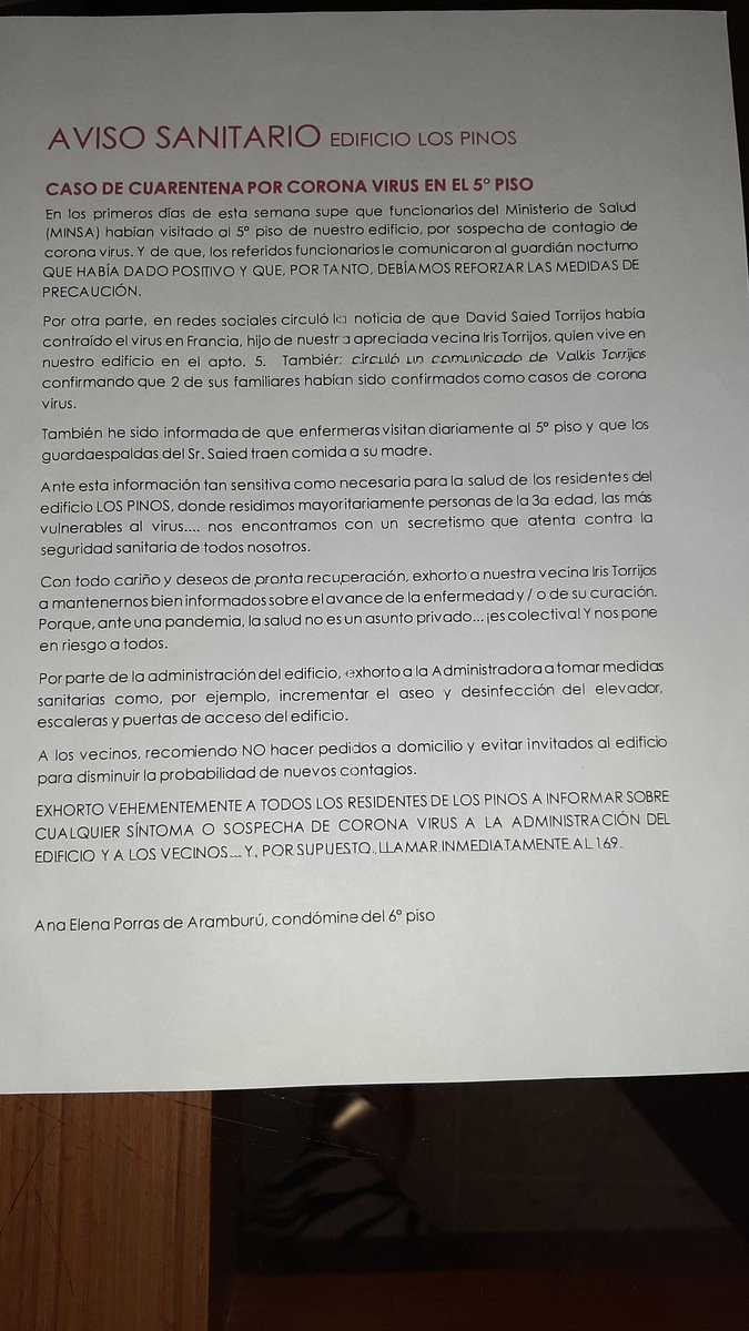 AnaElenaPorras's tweet photo. Las acusaciones de @DavidSaied de que yo pedí un cerco de hambre para su madre, por ser sospechosa de contagio del corona virus, SON TOTALMENTE FALSAS. Juzgue Ud. la nota que causó que el Sr. Saied me acusara de ser desalmada https://t.co/mB89q3xFtA