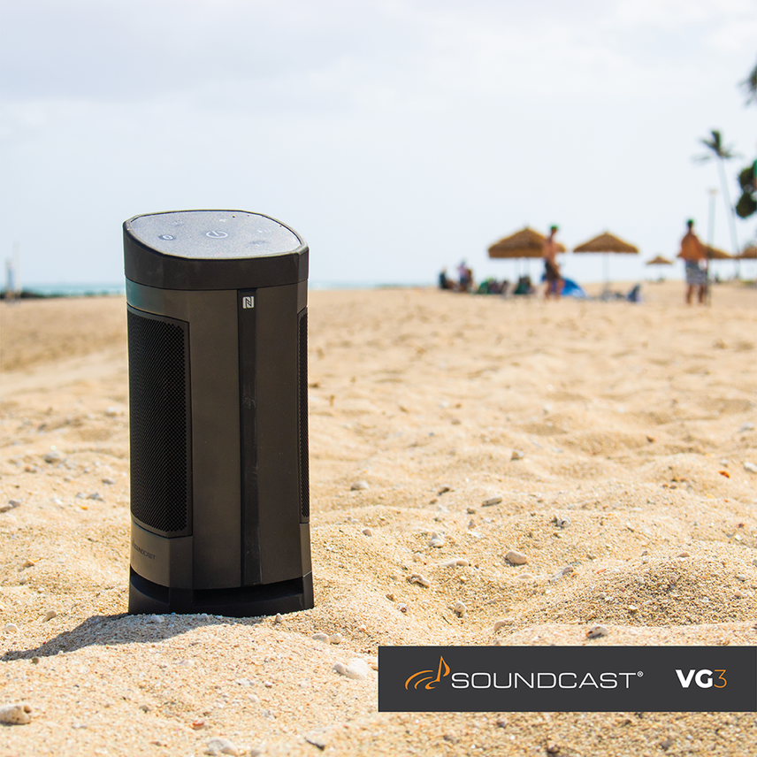 goSoundcast's tweet photo. The #VG3 provides #360sound for all environments. From partying outside to relaxing in bed alone, you too can #ListenOutLoud with #Soundcast. https://t.co/fVhOEVOmGQ