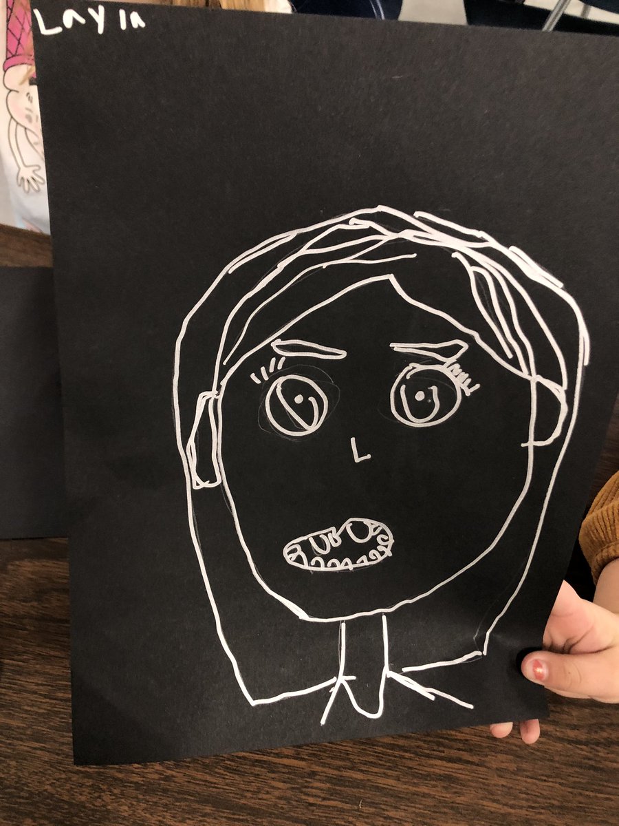 MrsAmandaRusso's tweet photo. #FillinFriday Oh, my. ๐ Kinder self-portraits make me so happy. We started the final drawing by really looking at the shapes & lines that make up our faces. Next time we have art, weโll start painting the backgrounds using some unconventional painting tools. @lapelelementary https://t.co/QawHOUIL2G