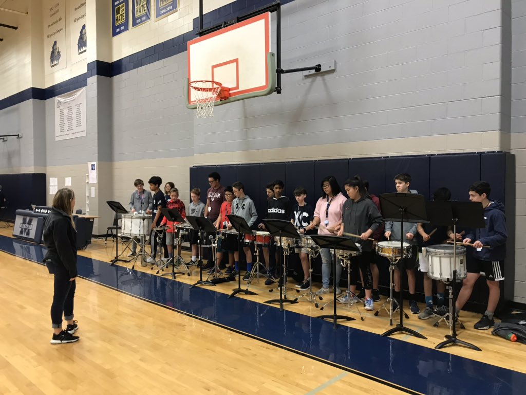 MckamyBand's tweet photo. Nice job “drumline” at the pep rally today! #boomboompad @McKamyMS https://t.co/K7h45u6wBt
