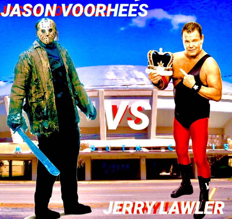 Who would win? Main Event -  #Memphis #MidSouthColiseum  @JerryLawler vs #JasonVoorhees #happyfridaythe13th