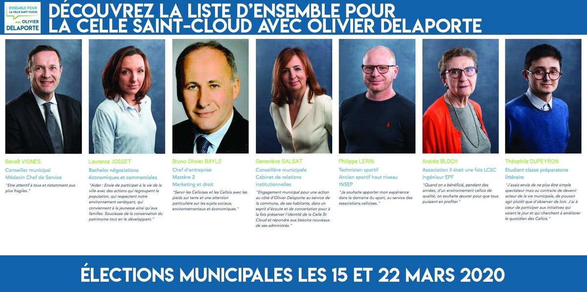 EnsembleLCSC's tweet photo. Découvrez les derniers nouveaux visages de la liste : Laurence, Andrée, Bruno Olivier, Philippe et Théophile :)

Avec @odelaporte : une équipe, des compétences. Des Cellois au service des Cellois !

https://t.co/lKH4lfeAqx

#Municipales2020 #LCSC #EnsembleLCSC #LaCelleSaintCloud https://t.co/xaPiYtKQGh