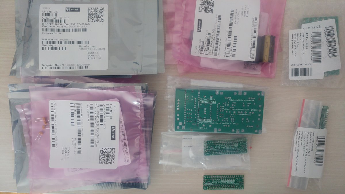 lanmiLab's tweet photo. Just collected parts from @Farnell_Avnet and PCBs from @PCBWayOfficial and the fun part begins. #making #prototype #PCB https://t.co/1vhSC5wO6A