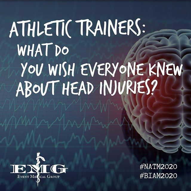 EMGUtah13's tweet photo. It’s day 13 of #NATM2020 and today, we want to hear from you, Athletic Trainers:
.
March is also Brain Injury Awareness Month, so we want to know: What do you wish everyone knew about head injuries?
.
We are there, on the sidelines, evaluating and assess… https://t.co/jHq8MH9NZ9 https://t.co/nf8NAGKMdX