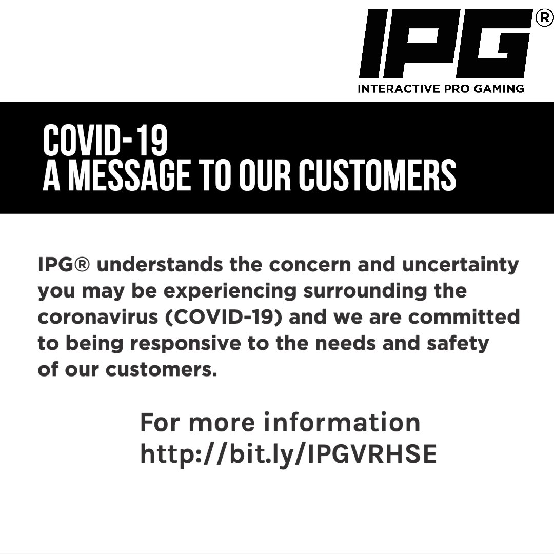 IPG® understands the concern and uncertainty many of you may be experiencing surrounding #COVID19.

We are committed to being responsive to the needs and safety of our customers.

Further information can be found at bit.ly/IPGVRHSE

#ipgvr #vrnews #vrsafety #vr #pubvr