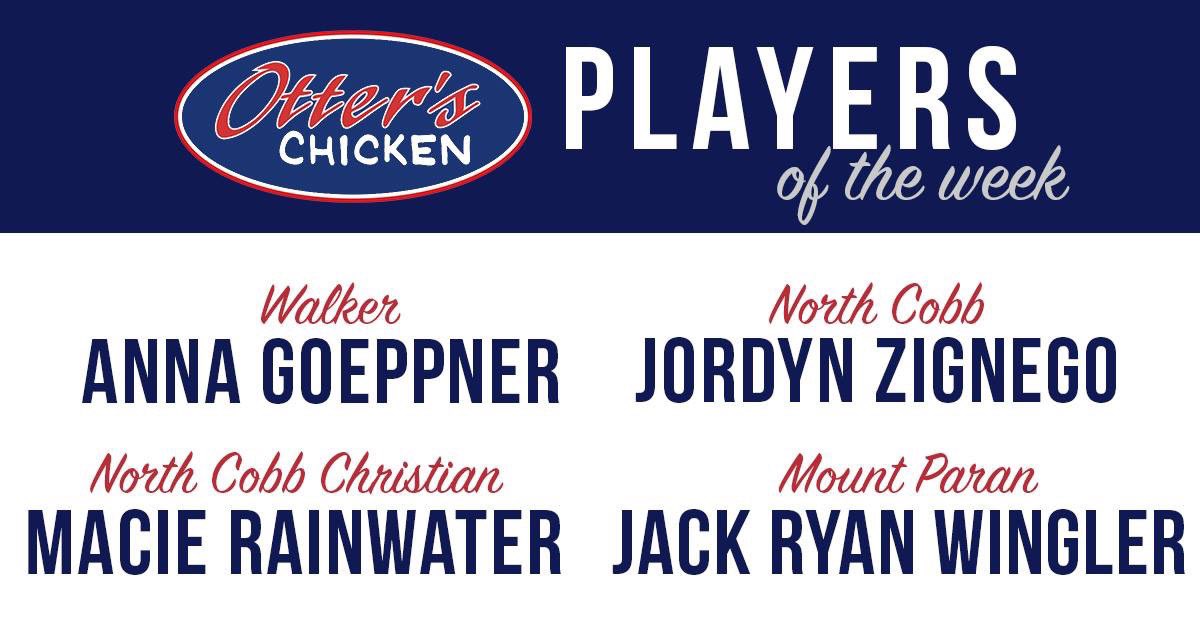 otterschicken's tweet photo. CONGRATULATIONS 🎉 to the #PlayersoftheWeek from our Kennesaw Marketplace location! Great job y’all, and enjoy your FREE meal at Otter’s! https://t.co/JYKwebpRSs