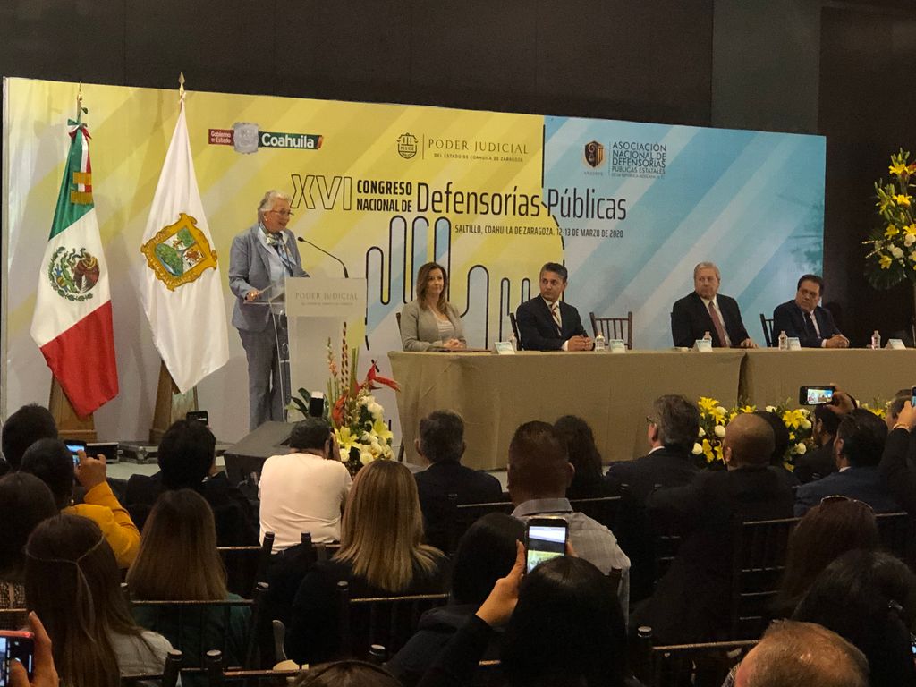 En el marco del XVI Congreso Nacional de Defensorías Publicas, el Mag. Presidente <a href="/MiguelMery/">Miguel F. Mery Ayup</a> da la bienvenida a la Dra. <a href="/M_OlgaSCordero/">Olga Sánchez Cordero</a> , <a href="/SEGOB_mx/">Gobernación</a>  del <a href="/GobiernoMX/">Gobierno de México</a>. Destaca el modelo judicial orientado a una justicia con bienestar.