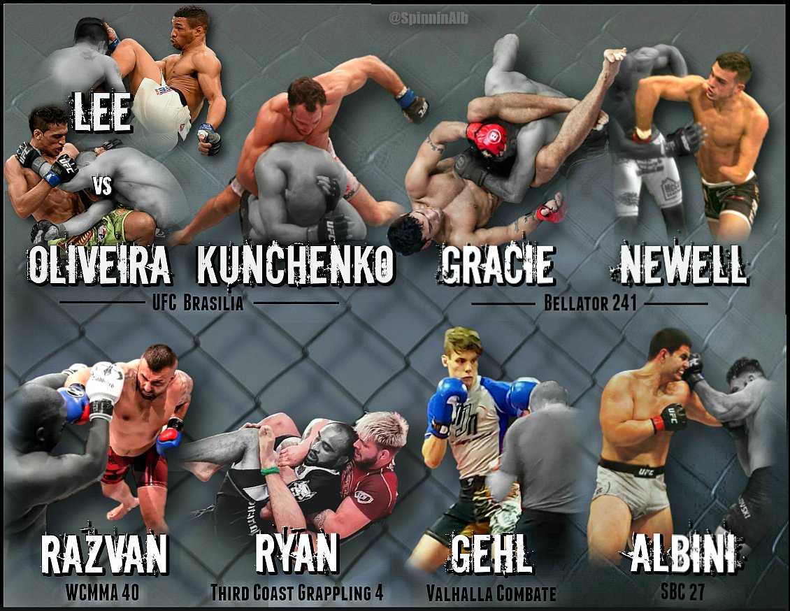 SpinninAlb's tweet photo. A huge wkend of exciting MMA. S/O...⠀
Newell, Gracie #Bellator241⠀
Razvan #WCMMA40⠀
Albini #SBC27⠀
Gehl #ValhallaCombat⠀
Kunchenko, Lee vs Oliveira #UFCBrasilia⠀
⠀
#topfighters Good luck guys #InYourCorner 👊🏻 ⠀
⠀
Gutted Third Coast Grappling 4 cancelled, w Ryan fighting. https://t.co/5OgdgefP7A