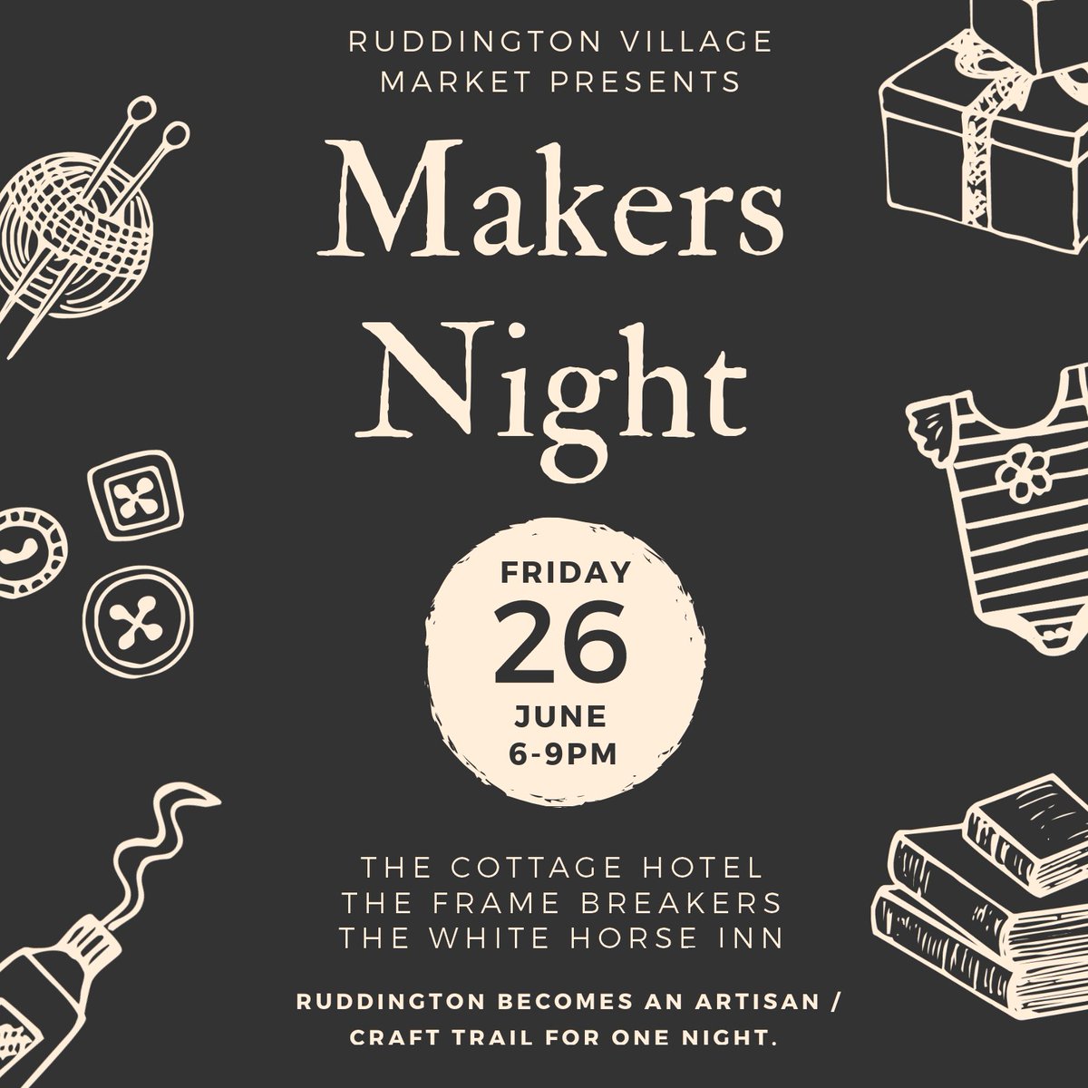 Ruddington Village Market (@ruddmarket) on Twitter photo A date for your diary... Makers Night returns on Friday 26th June, where once again Ruddington village centre becomes a craft market trail across multiple venues for one special mid-summers evening. Stall applications now open at enquires@ruddingtonvillagemarket.co.uk A date for your diary... Makers Night returns on Friday 26th June, where once again Ruddington village centre becomes a craft market trail across multiple venues for one special mid-summers evening. Stall applications now open at enquires@ruddingtonvillagemarket.co.uk