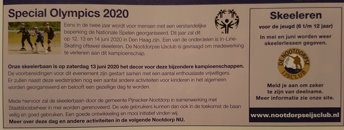 Met de Special Olympics @DenHaag2020 in zicht wordt de skeelerbaan in <a href="/PijnackerNootdp/">Pijnacker-Nootdorp</a> binnenkort gerenoveerd