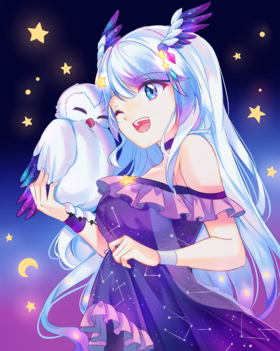 an owl chick in anime style