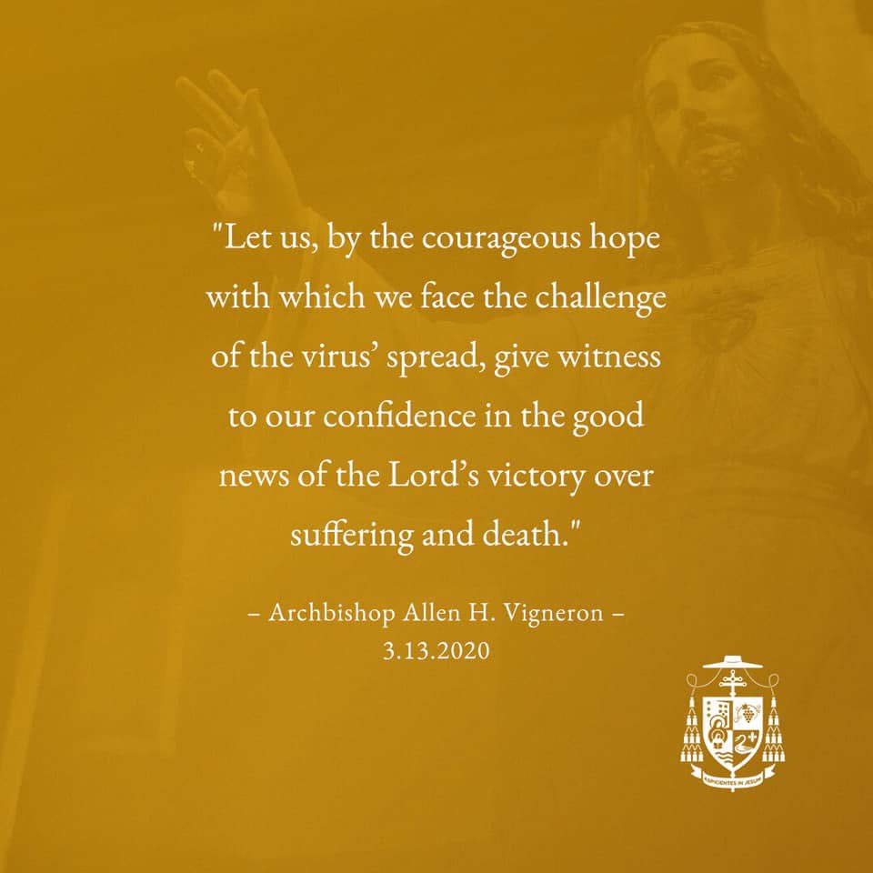 All St. Frances Cabrini Catholic Church Masses and Parish events are cancelled until April 6. The Parish Office will open from 9am - 1pm (M - Sun).

Mass will be available to you each day via live-stream and other media channels here: aod.org/emergencyrespo….