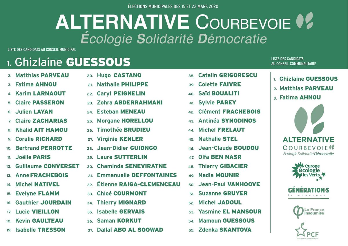 CourbevoieAC's tweet photo. Dimanche au 1er tour des municipales, pour l'alternative à #Courbevoie  votez 1👍 https://t.co/lUAs4feuyQ