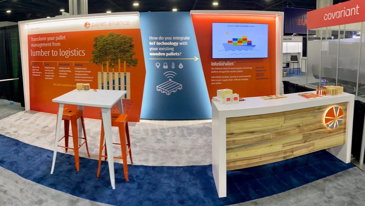 PalletAlliance's tweet photo. @PalletAlliance would like to extend a huge thank you to 
@BtB_Marketing for their creative input in designing our booth graphics for #MODEX2020, and to @neuconcepts for bringing the ideas to life! #PalletAlliance #BtBMarketing #NeuConcepts #palletmanagement #palletlogistics https://t.co/FfiGjeCahp