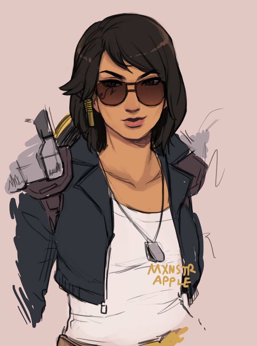 Sketched the new Pharah Aviator skin cause it's so good,,