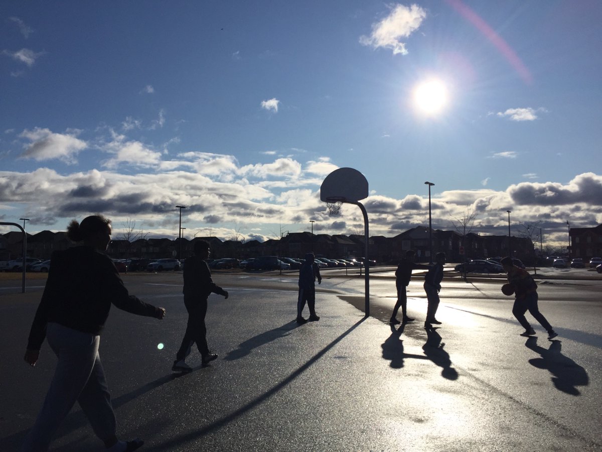 natasha_faroogh's tweet photo. #covid19 and all ON & @PeelSchools closing had all of us a little on edge. So my students and I decided to play some basketball. So much fun! For a few moments we left all the stress behind. Building community and building positive climate in times like this is #climatepeel https://t.co/VRBID99vzu