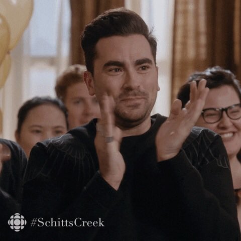 Throw in Roland and Jocelyn’s new bébé (Roland Moira Schitt!), and we have the end of an exceptionally beautiful episode... and season. Yay David! Yay Season 4!  #SchittsCreek