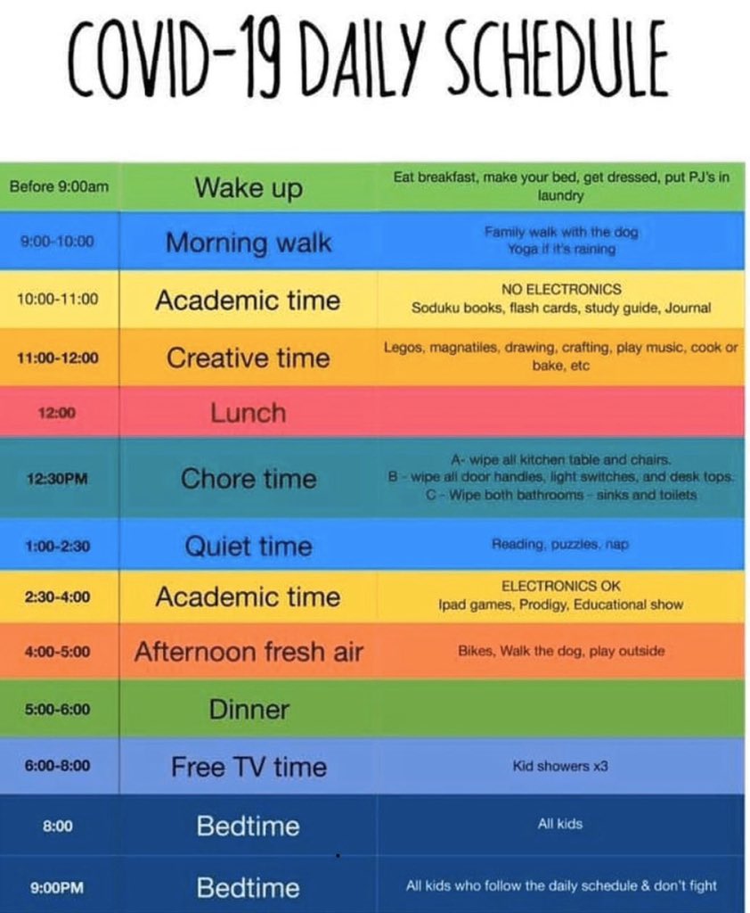 A friend shared this with me. Routine is important   So is movement. See everyone soon <a href="/pcycougars/">@pcycougars</a> <a href="/PCRPanthers/">Palmcrestelementary</a> @lcelions <a href="/LCHS_Official/">LCHS Official</a> <a href="/LCcounselors/">LCHS Counseling Dept</a>