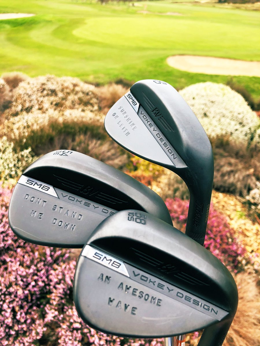 ChrisHGolf's tweet photo. Phew. Happy with these little badgers!! Bag is almost complete... just one little addition to come from @ScottyCameron @TitleistEurope @VokeyWedges #SM8 #Inthebag #CustomWedges https://t.co/k3LiCwueep