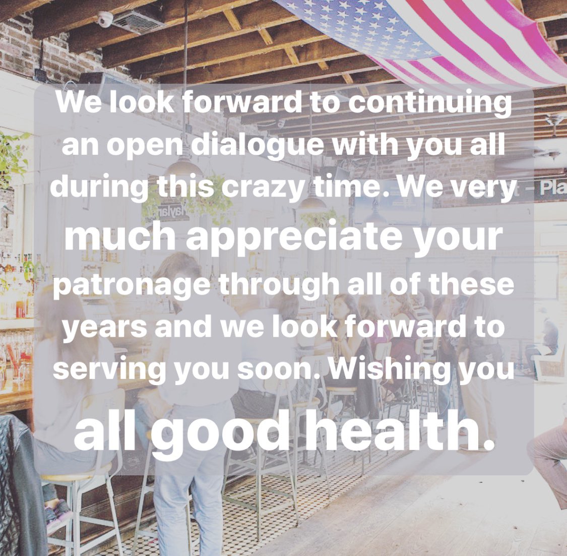 PhebesNYC's tweet photo. We will be operating at 50% our capacity this weekend as per our Mayor’s mandate. So come be socially distant while still being social on this beautiful weekend. Let’s all work together to stay healthy and get things back to normal. https://t.co/idzkKmVIXw