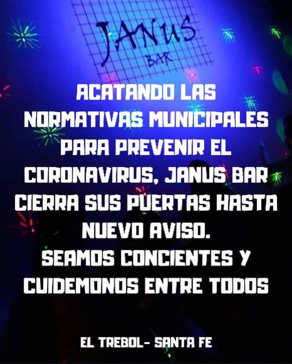 janusbar1's tweet photo. De parte de todo el staff de #𝙅𝘼𝙉𝙐𝙎𝘽𝘼𝙍 pedimos consciencia ciudadana, respeto por las medidas de higiene y el aislamiento domiciliario de aquellos que hayan viajado a zonas de alto riesgo.
#𝙉𝙤𝙨𝘾𝙪𝙞𝙙𝙖𝙢𝙤𝙨𝙀𝙣𝙩𝙧𝙚𝙏𝙤𝙙𝙤𝙨 https://t.co/iELGLRLsRX
