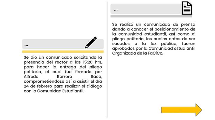 facico_uaem's tweet photo. Les compartimos el recuento de los hechos que llevaron al paro y lo que se ha hecho desde que inició, así como los seis ejes centrales del pliego petitorio de la Facultad de Ciencias de la Conducta. Los mantendremos informados.
#RespetoAlParo
#MiUniversidadNoMeCuida
@Rector_UAEM https://t.co/t5dTxdIlnY