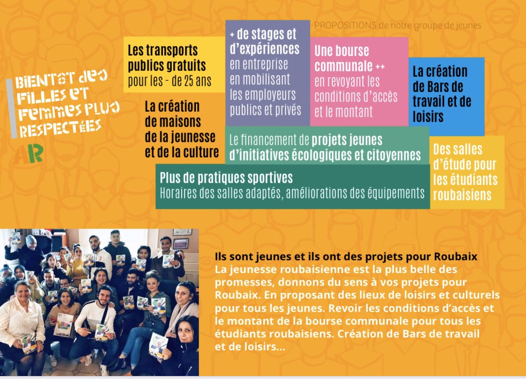 RoubaixAllez's tweet photo. Rappel de notre programme !

Les 15 &amp; 22 mars, votez Allez Roubaix 🦊 https://t.co/ZUVE8Fhvjy