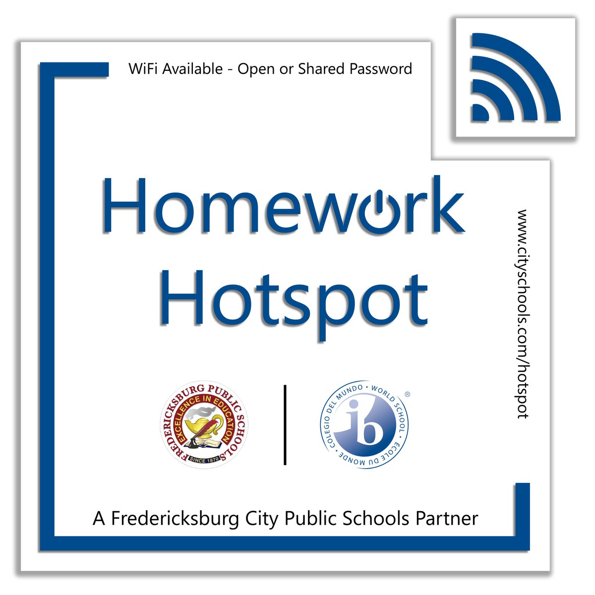 FredSchools's tweet photo. FCPS would like to partner with local businesses in #FXBG which are willing to provide WiFi to students.  If you own a business in Fredericksburg, VA and are willing to share access to your internet connection, please complete the following form. https://t.co/itP7RupWi6 https://t.co/rh0nfTXRdZ