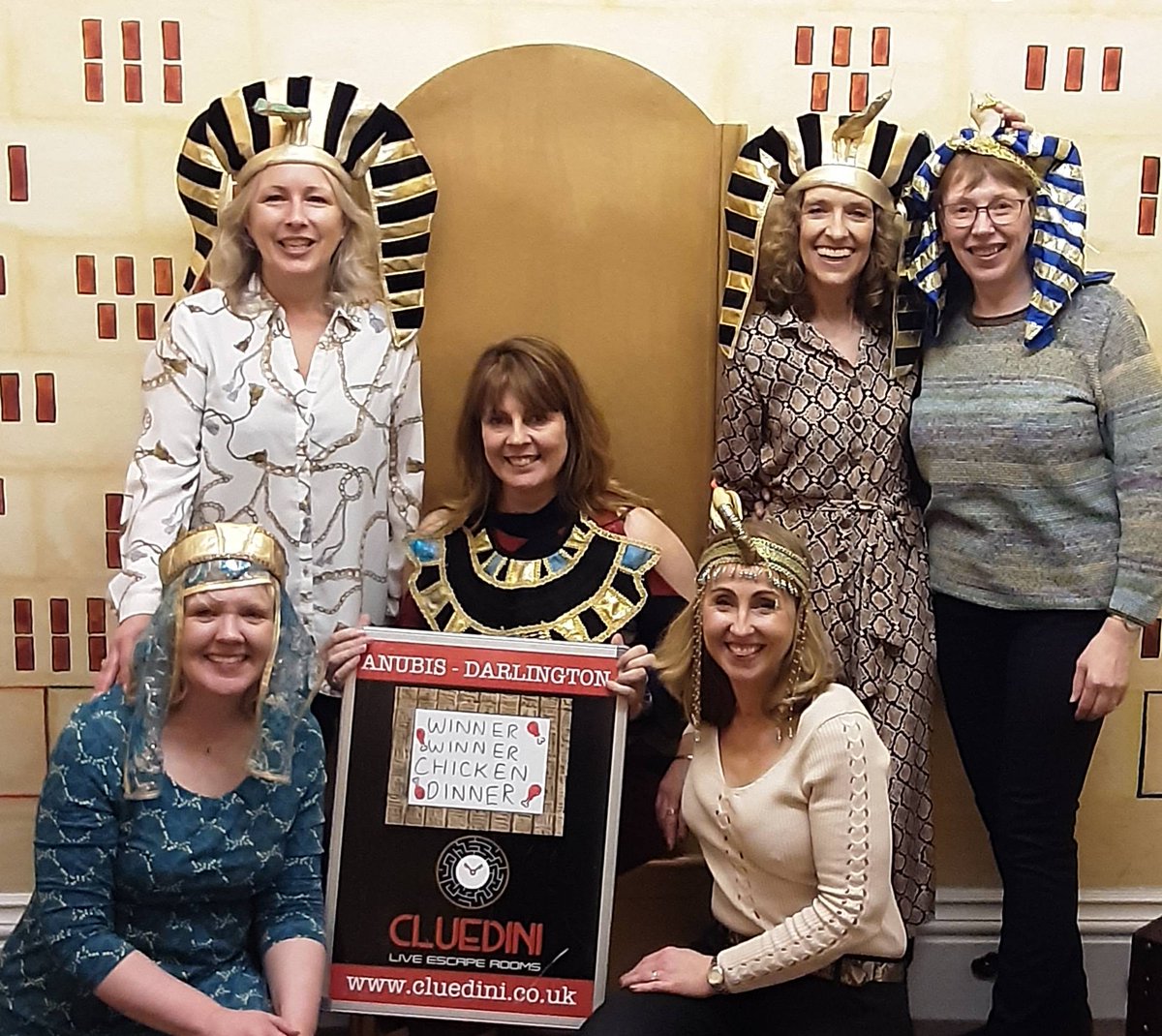 🦂 WINNER WINNER CHICKEN DINNER : Explorers Trish, Jo, Jane, Mo, Norma &amp; Helen
#tombraided in 54 minutes! 

Up for the challenge?
Book Now @ cluedini.co.uk

🕰 One Hour
🧩 One Room
🔑 One Mission
