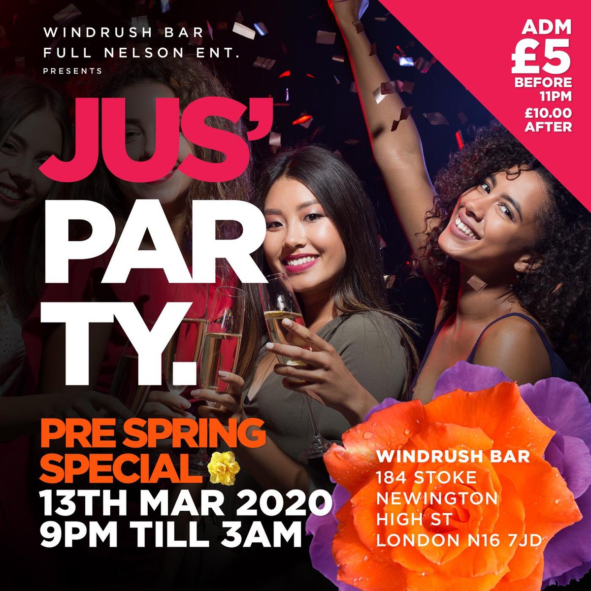 WindrushBar's tweet image. It’s JUS’ PARTY’s pre-spring club TONIGHT... TONIGHT Friday 13 March #MCDodd 🎶 #frienzkonnection 🎶 #jaynelson  🎶 #Newattraction

£5 b4 11pm more on the door
If you’re celebrating a birthday get in touch for something special 🥳
#justparty #music #vibes #love #birthday #dance