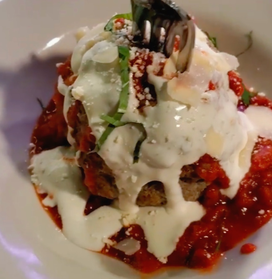 Saint_Roccos's tweet photo. Have your tried Melita's Meatball yet?
Stuffed meatball, tomato sauce &amp; parmesan cream sauce. https://t.co/ZNiy5bFdyx