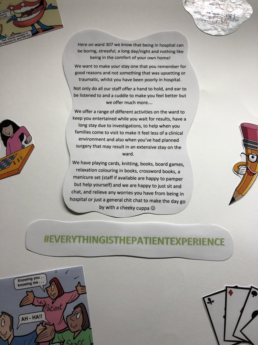 crystalcoe28's tweet photo. Patient Experience is everything to us on Ward 307! We want our patients to know that we care, we’re compassionate & we want to make their hospital stay the best it can be! It’s all about the journey..@UHDBTrust #PatientExperience #Ward307experience #Wecare #PatientTime 🏥 https://t.co/UKuMjOLC0L