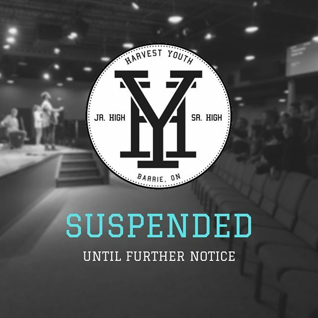 HYBarrie's tweet photo. Due to the current health situation, and the recommendations made by the government, we have made the decision to suspend ALL Harvest Youth activities until further notice. 
While this decision was not an easy one to make, we believe it’s the right one, … https://t.co/z483VErqTC https://t.co/oAn4LGu4qG