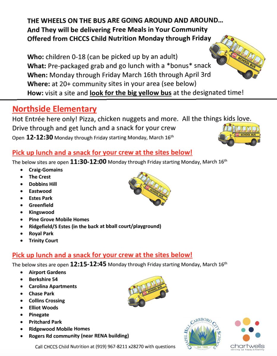 Here's the plan for delivery of meals to students in #Carrboro and #ChapelHill by <a href="/chccs/">Chapel Hill-Carrboro City Schools</a>
with the aid of local congregations. Please share!