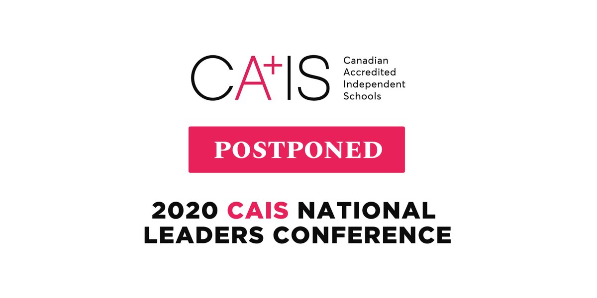 CAIS_Schools's tweet image. The 2020 #CAISNLC and Pre-Conference/ Spring Leadership Institute (LI) have been postponed. 

A full statement and FAQ can be found here: cais.ca/updates

We look forward to reuniting when COVID-19 is behind us.