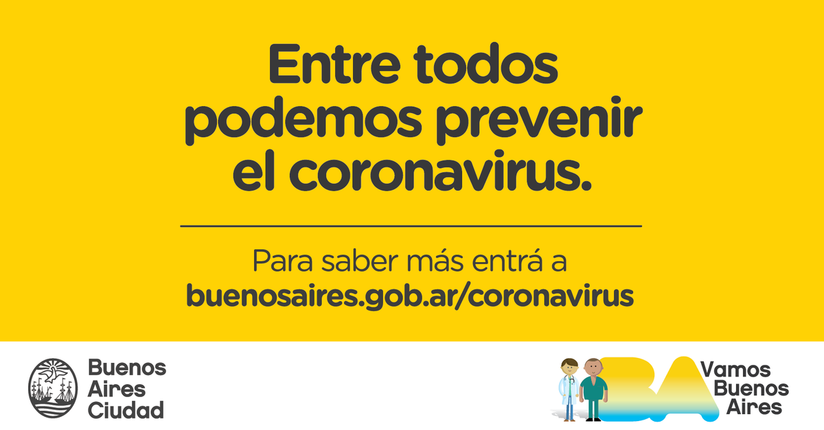 BASalud's tweet photo. ⚠ #Coronavirus | ¿TENÉS DUDAS? 

Conocé más sobre recomendaciones y medidas de prevención ▶ https://t.co/hlV1G8Ta5U https://t.co/8k2GA931Lh