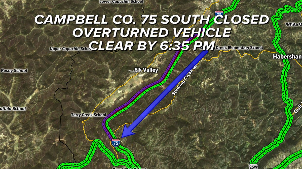 INTERSTATE closed in campbell co. mm 150 south of jellico
