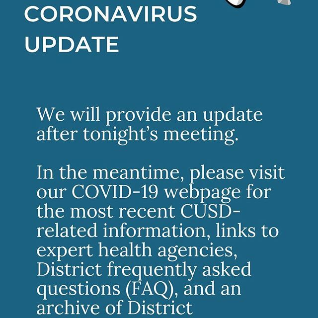 #COVID19 Update March 13 | 1:20 PM: Our priority is to protect the welfare, safety, and educational well-being of all students, while also protecting the health and safety of our teachers and staff. 
The Capistrano Unified School District Board of Truste… ift.tt/2TP9Aca