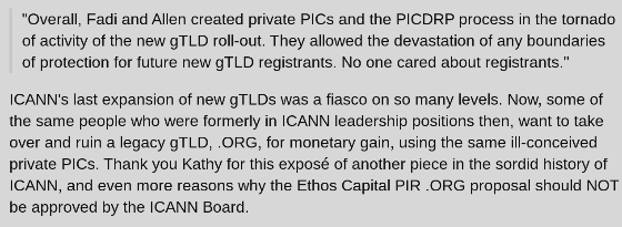 DrivingTheDay's tweet photo. .ORG &amp; @ICANN @PIRegistry @ethos_capital &amp; The Sad Story of Private Public Interest Commitments (PICs) https://t.co/U2ruPOkTQZ #ISOC #SaveDotOrg #domains #DomainNames #ICANN67 #NetGov #ICANN https://t.co/XClnSy0Frh