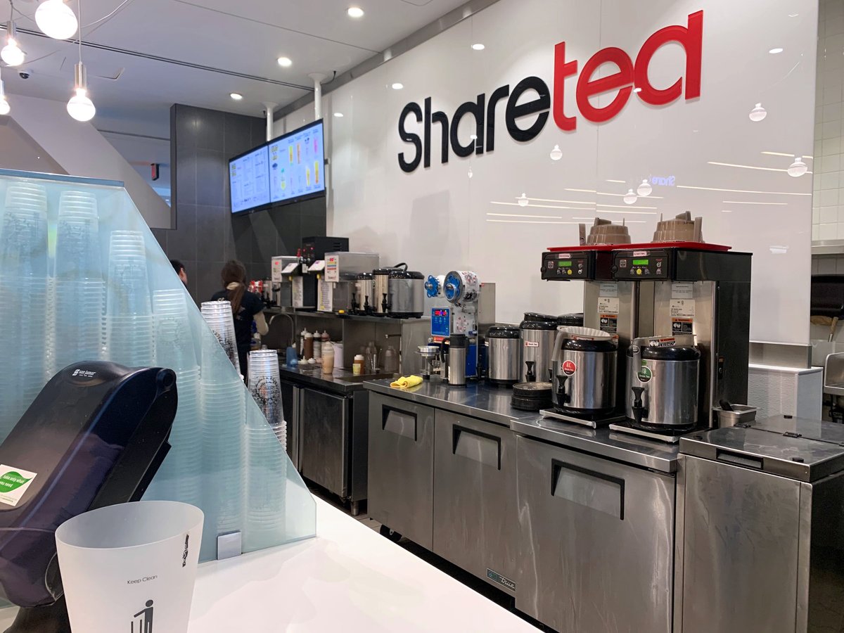 FieldPaoli's tweet photo. Took a little walk over to our newly completed Sharetea storefront in San Francisco's Metreon. Like much of the world, SF is a quiet and anxious place right now, but it was nice to get out for a little tea time--and the space looks great. #Keepcalmanddrinktea #retaildesign https://t.co/AD0rvDt9JW