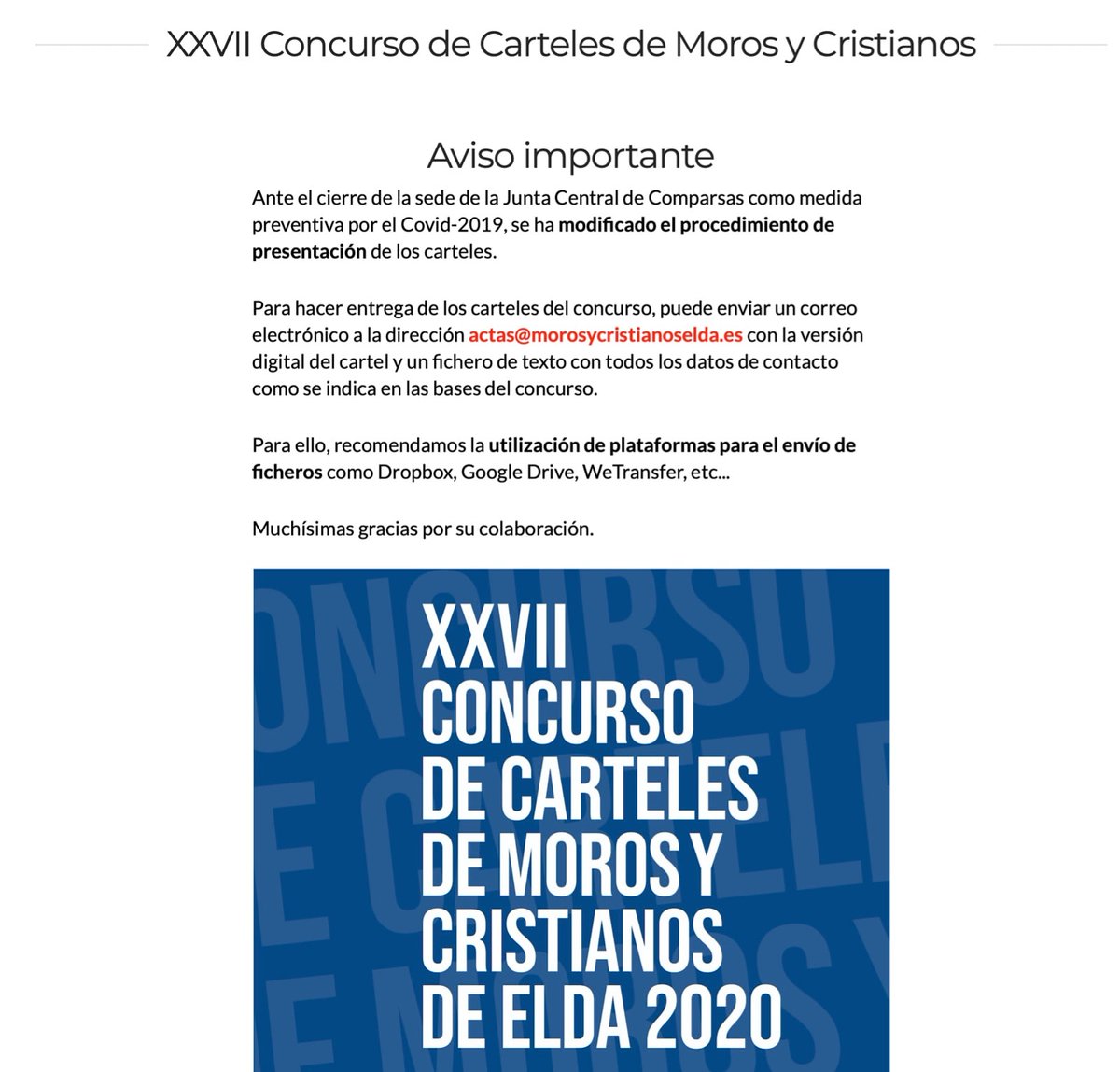 COMUNICADO CONCURSO DE CARTELES