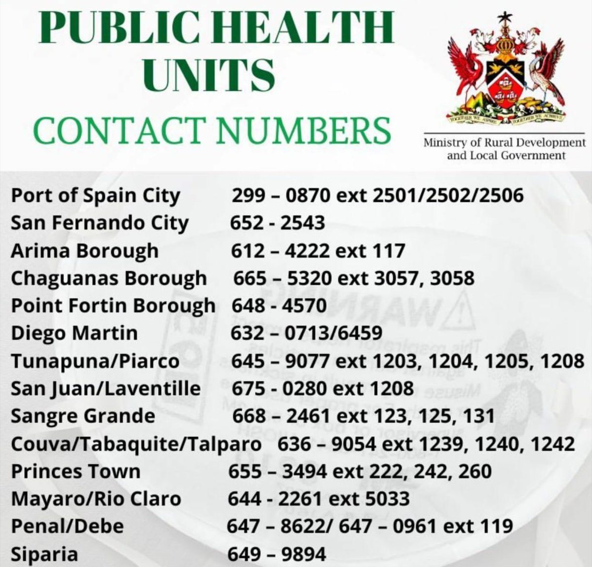 lyonsmasonrywok's tweet photo. For my Trinidad family  and friends  keep in touch with the public  health units  
#Trinidad #TrinidadandTobago https://t.co/rIYSRmidc0