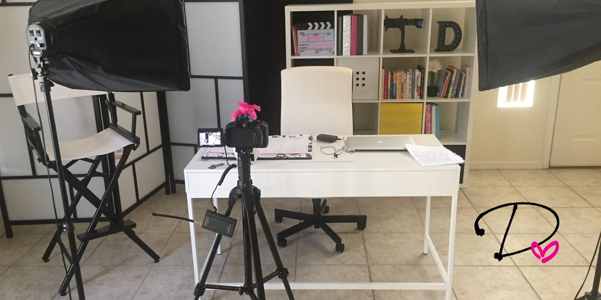 Here's a peek at how I set up my video studio. Full list of the equipment and tools I use is at DanielleFord.com/resources #videoequipment
