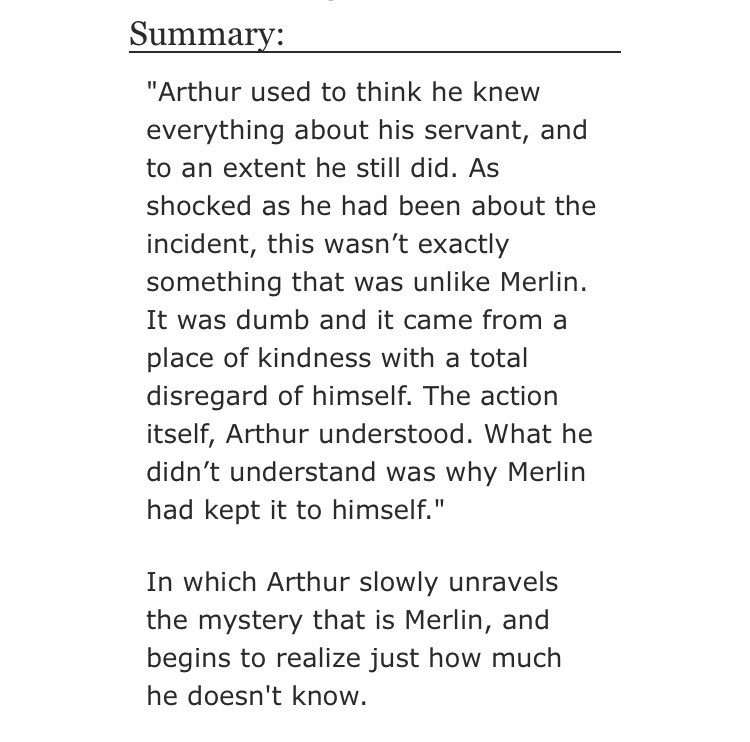 • I’m Yours by WinglessCrows  - merlin & arthur  - Rated T  - canon era  - 61,895 words https://archiveofourown.org/works/15614430/chapters/36254235