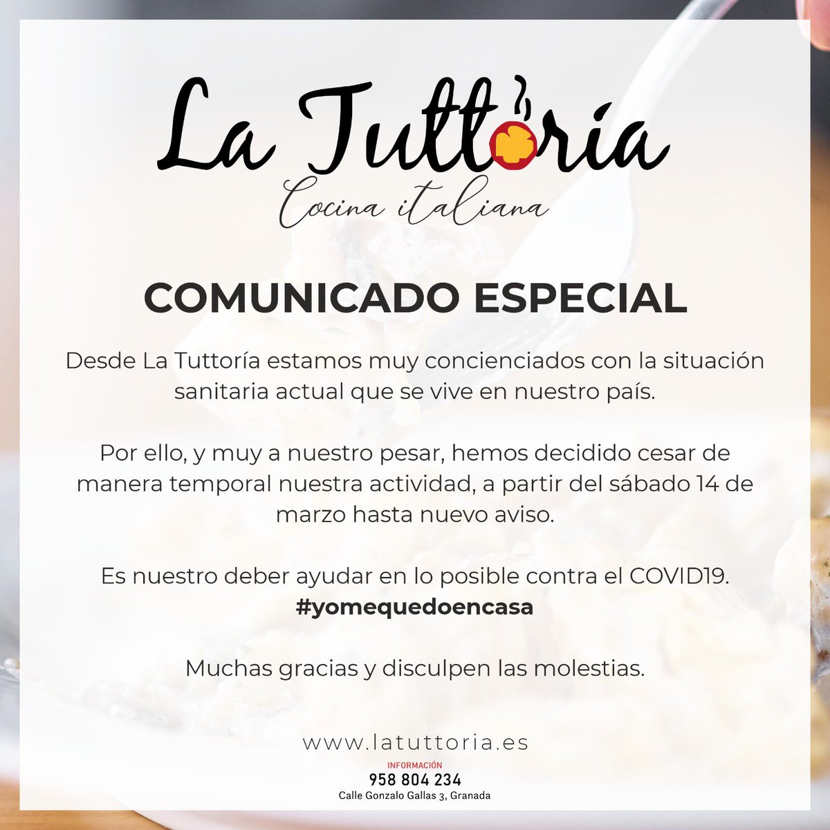 LaTuttoria's tweet photo. #yomequedoencasa https://t.co/a2QFPKBLXe