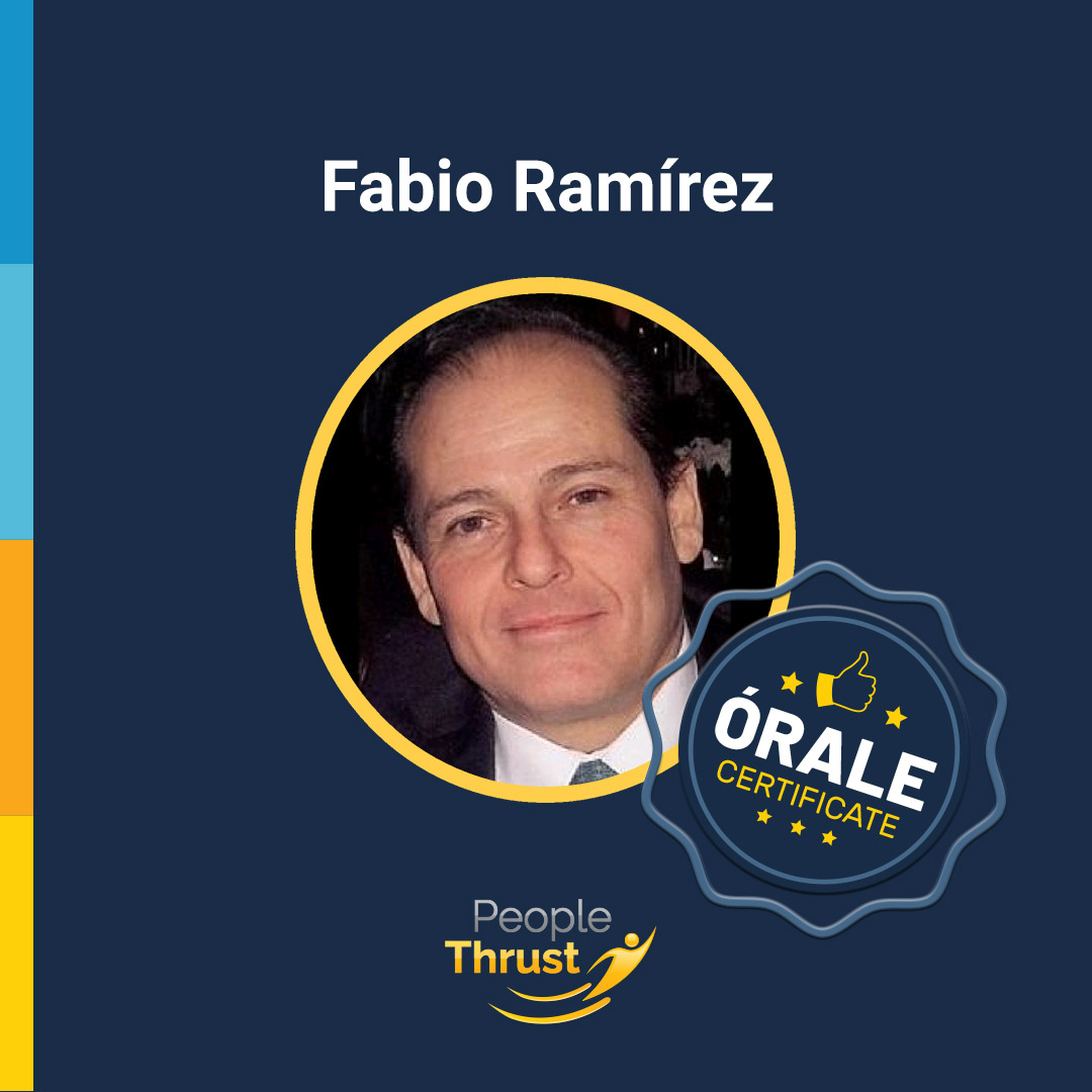 PeopleThrust's tweet photo. Congrats Fabio on earning the Órale Award. 

Thank you for going above and beyond the standards set by the People Thrust Recognition Program. 

We appreciate the time and effort you have spent representing People Thrust’s family.  #oralepeople #PeopleThrust #webuildThrust #kudos https://t.co/TkzbhYm4Yd