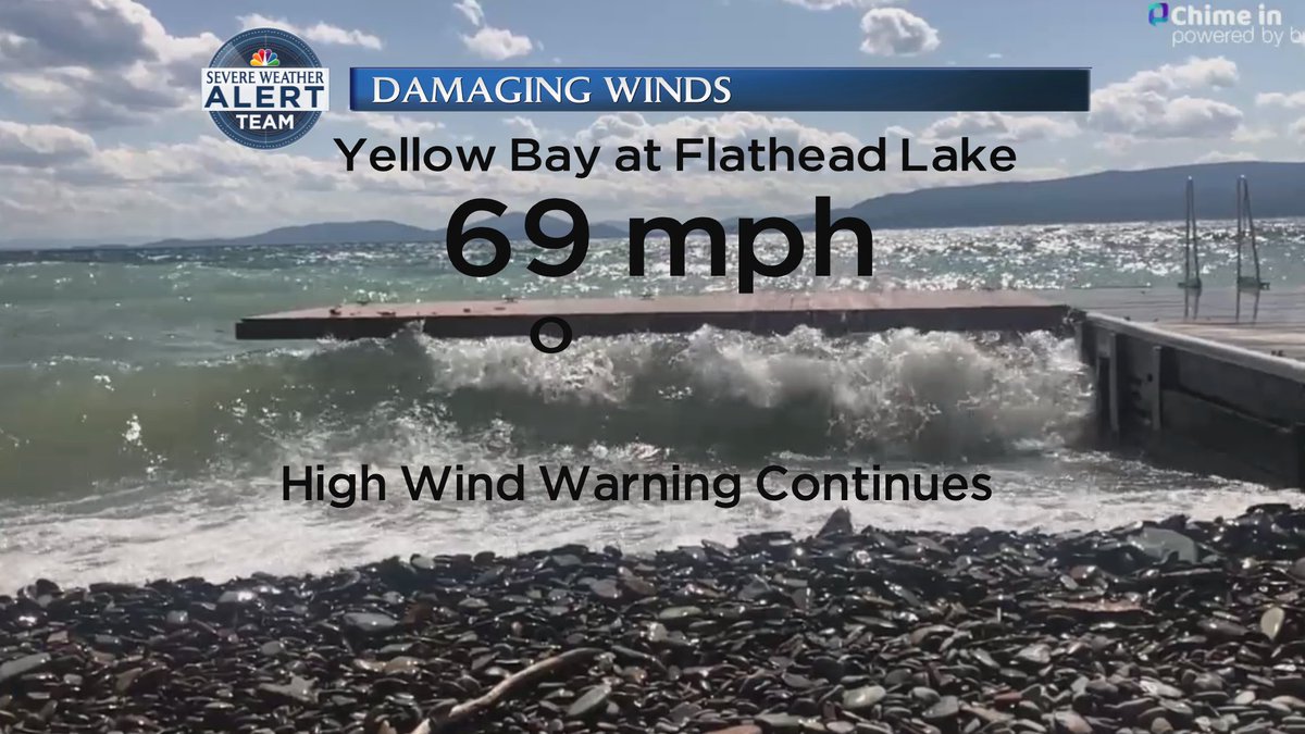 NBCMontana's tweet photo. A report from @NWSMissoula indicates very strong winds northeast of Yellow Bay in northwest Montana.  #mtwx #YellowBay https://t.co/Wvsg3m45nb