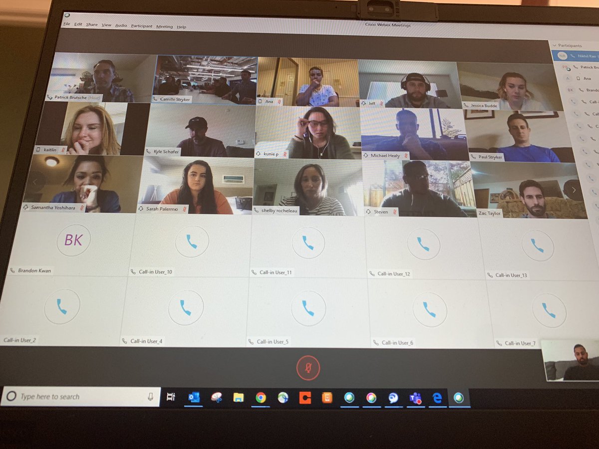 Thanks to <a href="/Webex/">Webex</a> for enabling us to continue our work while working remote! <a href="/TEKsystems/">TEKsystems</a> <a href="/WeAreCisco/">We Are Cisco</a> <a href="/CiscoCollab/">Cisco Collaboration</a> <a href="/Cisco/">Cisco</a> <a href="/ChuckRobbins/">Chuck Robbins</a>  #20yearsofpartnership